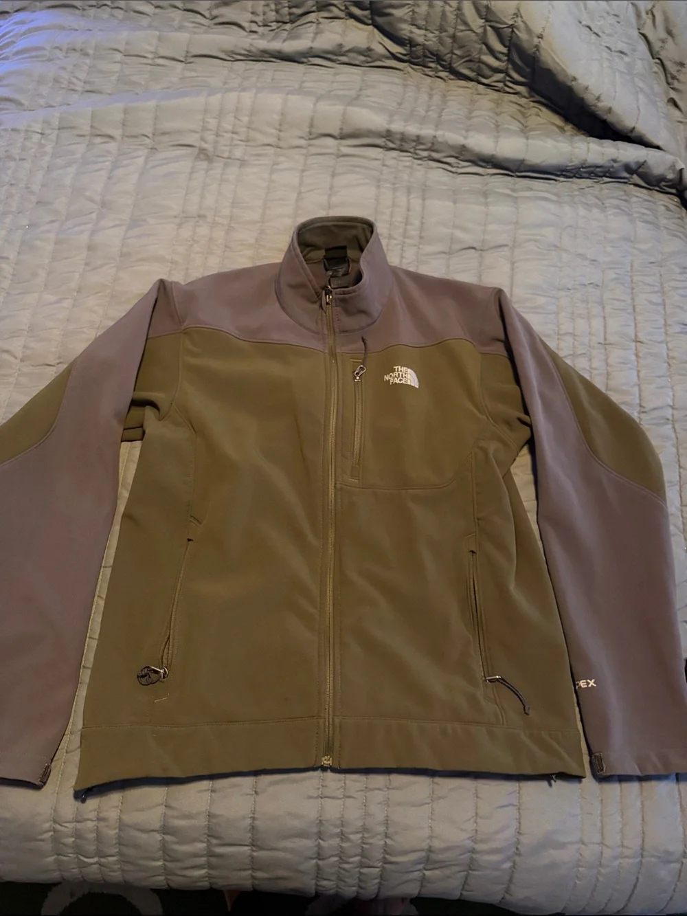 The North Face Men's Olive Green & Taupe Performance Softshell Jacket